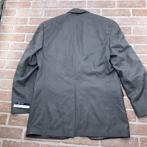 Chaps Blazer Men 38R Gray Herringbone Linen Blend Classic Career Suit Jacket NWT - Picture 7 of 11